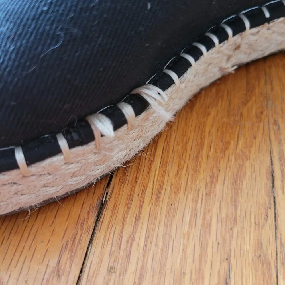 Joie 8M Black Espadrille‎ Loafers Slip On Shoes Comfort Canvas CARA
